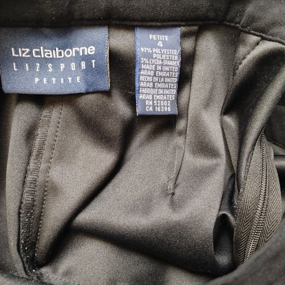 Liz Claibrone | Liz Sport Women's Petite Black Dress Pants 4P - Picture 2 of 2